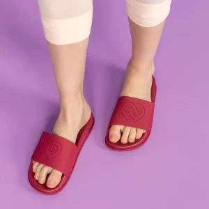 Claudia Dean Slides Cherry Red