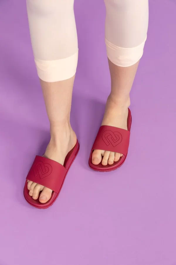 Claudia Dean Slides Cherry Red