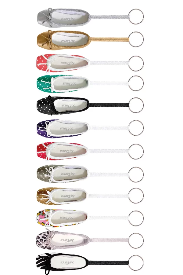 So Danca pointe shoe keyring assorted patterns