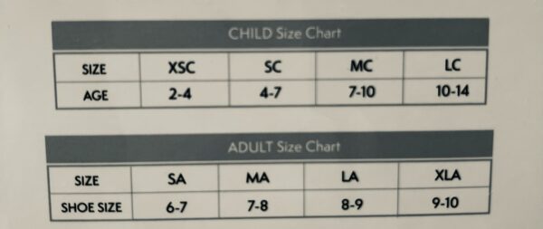 Ballon tights size chart