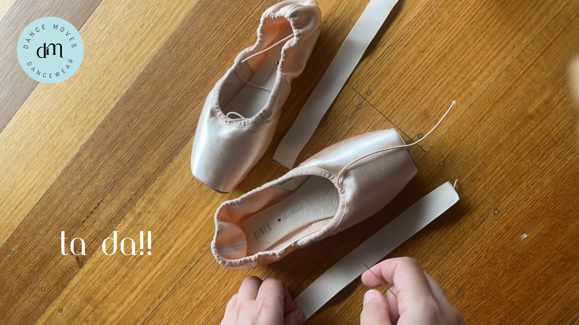 Sewing pointe shoe ribbons