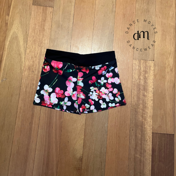 Pre-loved Energetiks shorts | black with flowers | Size child large