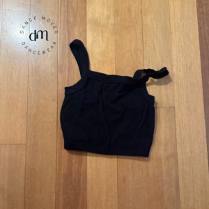 Pre-loved Black ribbed top | Good condition | Size Child Medium