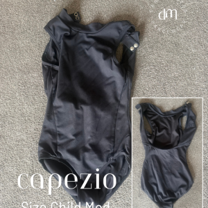 Pre-loved Capezio high neck black leotard | Good condition | Size Child med