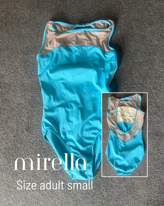 Pre-loved Mirella teal leotard | Good condition | Size adult small