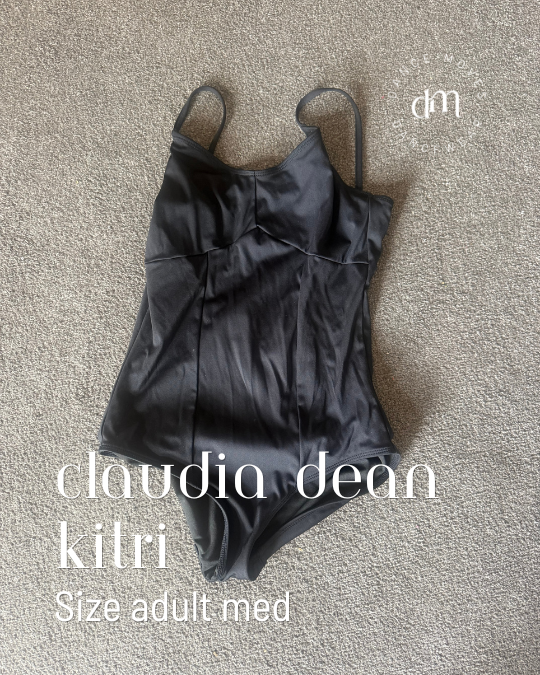 Pre-loved Claudia Dean Black Kitri leotard | Good condition | Size adult medium